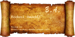 Bodosi Amadé névjegykártya